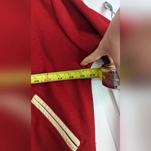 Vintage Cheerleader Varsity Wool Jacket - Red - Picture 9 of 16